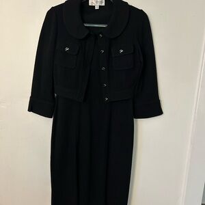 St. John Black Dress and Jacket. Worn once. Stunning
